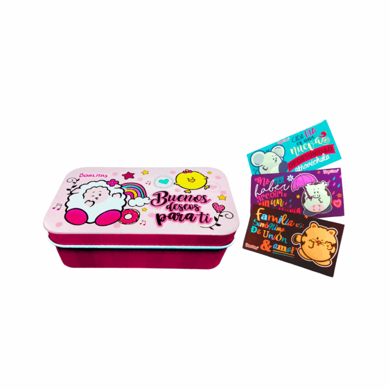 Cajita Metálica de promesas: buenos deseos para ti